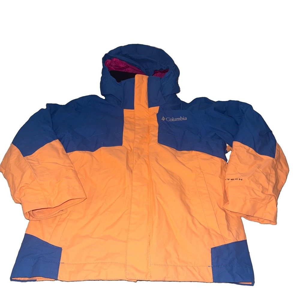 Columbia Interchange Peach Blue Omni-Tech Jacket Youth Kids Size XXS 4/5